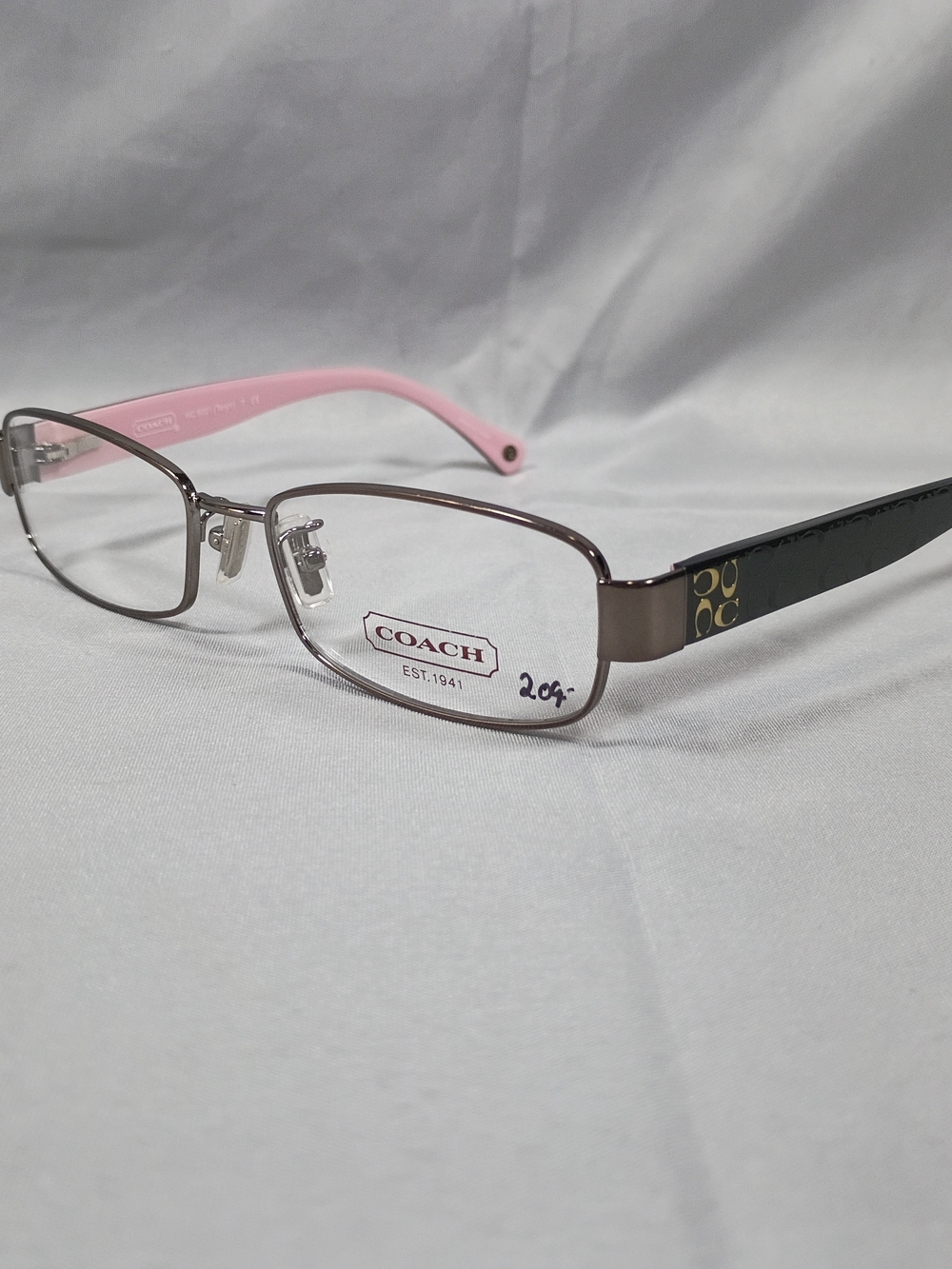 Coach Taryn HC5001 Eyeglasses Womens Rectangular Dark Silver Pink Frame 52-16